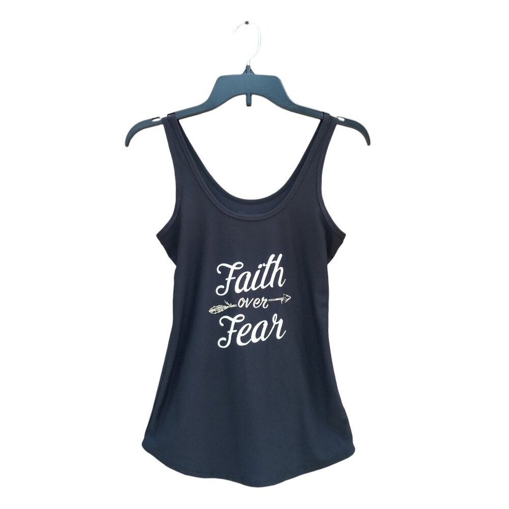 No Boundaries "Faith over Fear" Juniors Tank Top Size M (7-9)